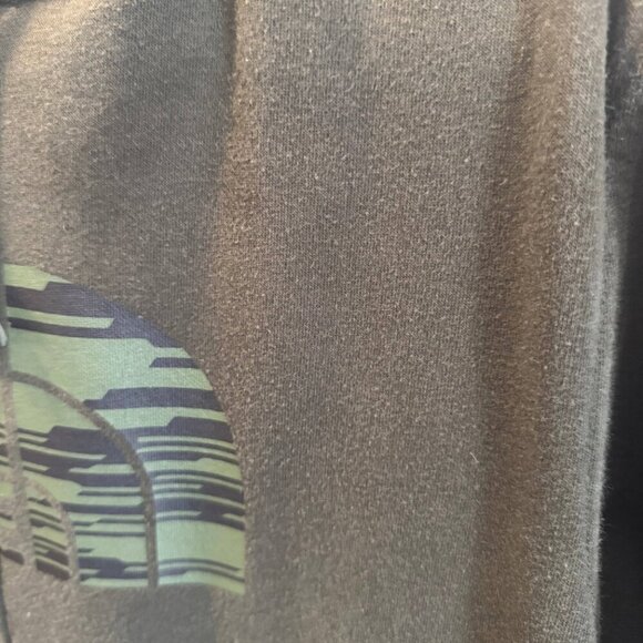 The North Face Spellout Hoodie Mens Medium Green Long Sleeve Full Zipper Pockets - Picture 8 of 11